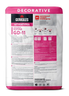Штукатурка КОРОЕД цементная СТАРЫЙ РЕЦЕПТ (зерно 1,5-2мм)  белая, Геркулес 25 кг GD-11 (56) (фото)