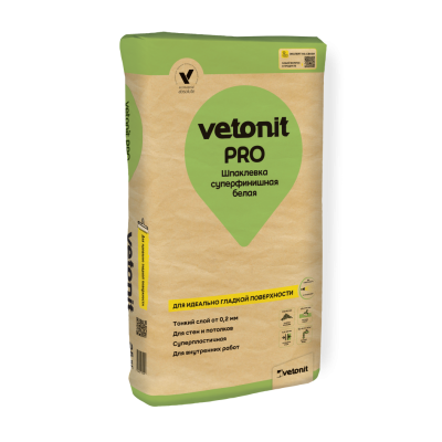 Шпаклевка суперфинишная белая Ветонит ПРО 25 кг (фото)