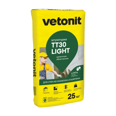 Штукатурка цементная Ветонит ТТ30 лайт 25кг (фото)