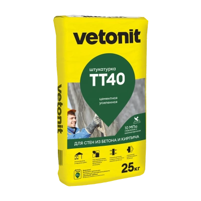 Штукатурка цементная ветонит ТТ40 25кг (фото)