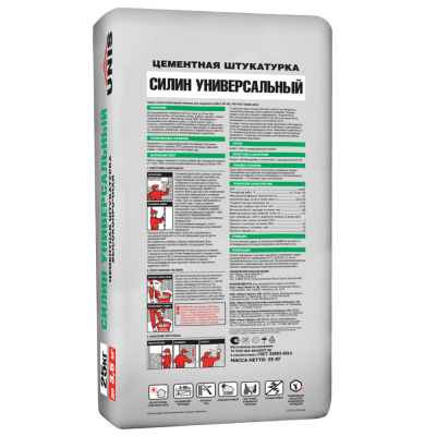Штукатурка цементная универсальная UNIS Силин, 25 кг (фото)