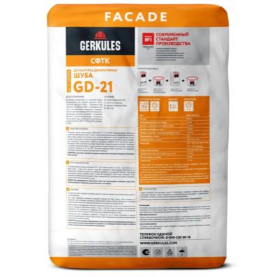 Штукатурка декоративная Шуба "Геркулес" 25 кг GD-21 (1.0-1.5 мм) (60шт) (фото)