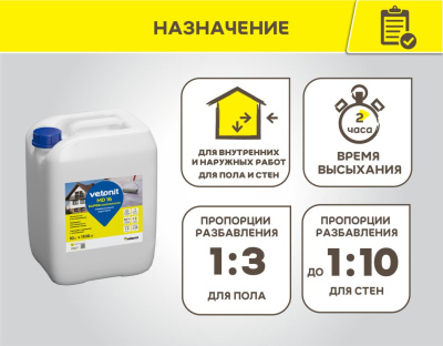 Грунтовка концентрат Ветонит МД16 10л (60шт/палл) (фото)